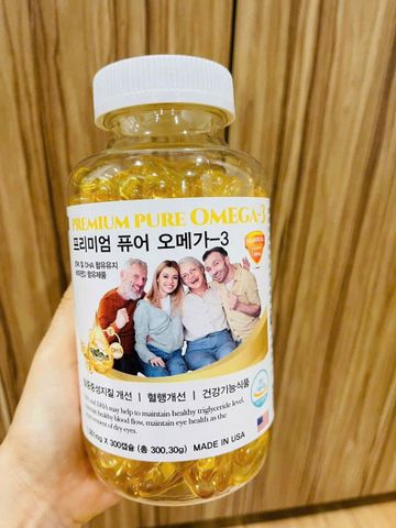Viên Uống Dầu Cá Omega-3 Gia Đình Premium Pure 300 viên bổ sung EPA và DHA giúp khoẻ tim, sáng mắt, minh mẫn mỗi ngày