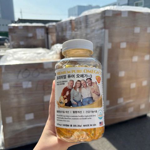 Viên Uống Dầu Cá Omega-3 Gia Đình Premium Pure 300 viên bổ sung EPA và DHA giúp khoẻ tim, sáng mắt, minh mẫn mỗi ngày