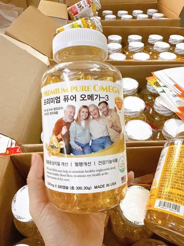 Viên Uống Dầu Cá Omega-3 Gia Đình Premium Pure 300 viên bổ sung EPA và DHA giúp khoẻ tim, sáng mắt, minh mẫn mỗi ngày