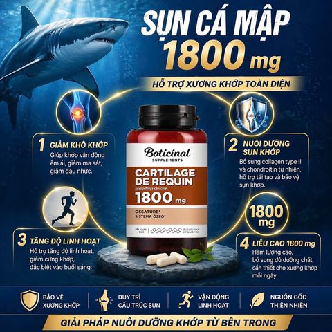 Khỏe xương khớp Boticinal Cartilage de Requin 1800mg Pháp 30 ngày