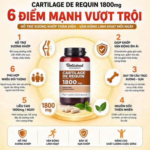 Khỏe xương khớp Boticinal Cartilage de Requin 1800mg Pháp 30 ngày