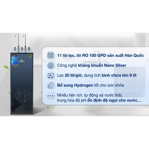 Máy lọc nước RO nóng nguội lạnh Hydrogen Hòa Phát HPN666 11 lõi