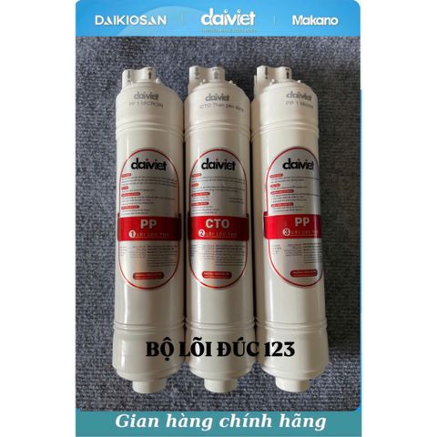Combo 3 lõi 123 kín Daikiosan - Đại Việt PP 5mrc+ CTO gáo dừa + PP 1 mrc Hàng chính hãng