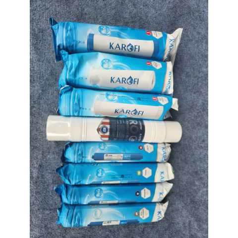 Combo 8 lõi lọc nước Karofi gồm lõi 123 Smax Duo,màng RO Dupont 50GPD, lõi chứcnăngT33MineralFarNano