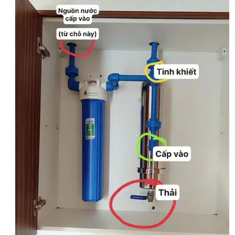 Bộ Lọc nước UF công suất 1000l/h + cốc lọc thô 20 inch, lọc nước đầu nguồn, lọc nước giếng khoan.