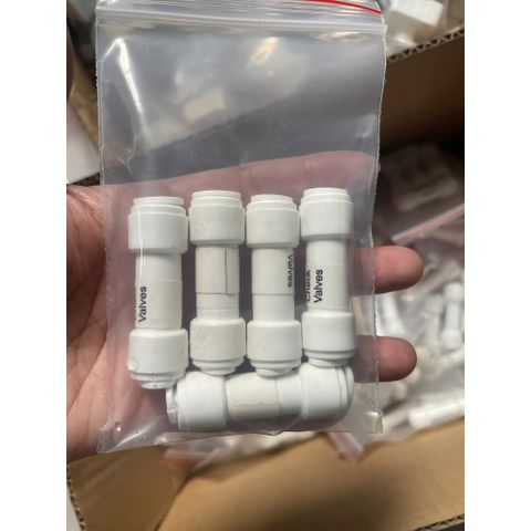 COMBO 5 Van 1 chiều nối thẳng nối nhanh 2 đầu dây 6mm, Tê lệch cắm nhanh 6-6-6 (GIAO MÀU NGẪN NHIÊN)
