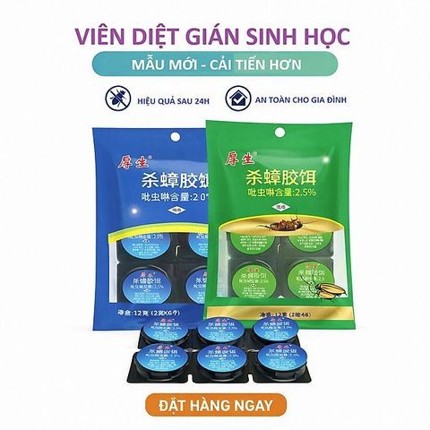 Viên Mồi Diệt Gián Sinh Học Housheng - Hộp 6 Viên An Toàn, Không Độc Hại Dùng Trong Nhà Bếp, Gia Đình