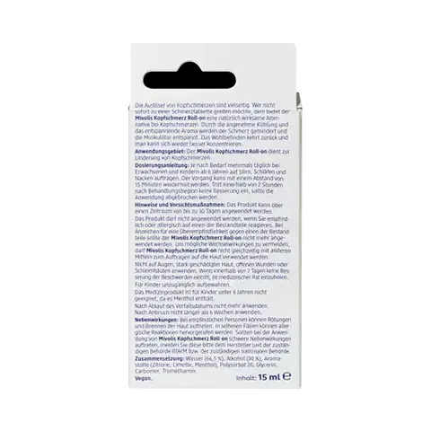 Thanh lăn làm dịu đau đầu, căng thẳng Mivolis Đức 15ml