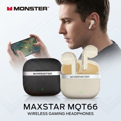 Tai nghe Bluetooth Monster Maxstar MQT66, tai gamming độ trễ thấp