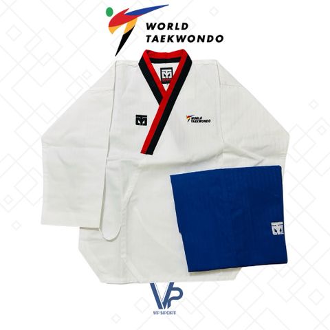 VÕ PHỤC QUYỀN MOOTO CỔ ĐỎ ĐEN - POOMSAE