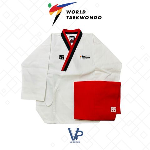 VÕ PHỤC QUYỀN MOOTO CỔ ĐỎ ĐEN - POOMSAE