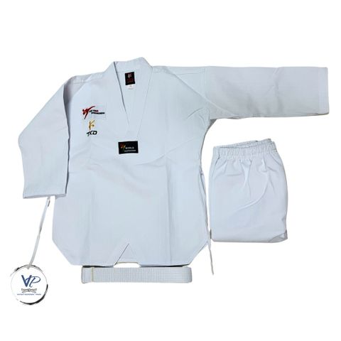 [ Tặng Kèm Đai Trắng ] Võ Phục Taekwondo Phong Trào dành cho người mới tập, vải sọc đẹp