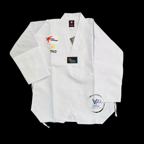 [ Tặng Đai Trắng ] Võ Phục Taekwondo Kim Cương Phong Trào Cho Người Bắt Đầu Logo K, thoáng mát, mềm nhẹ