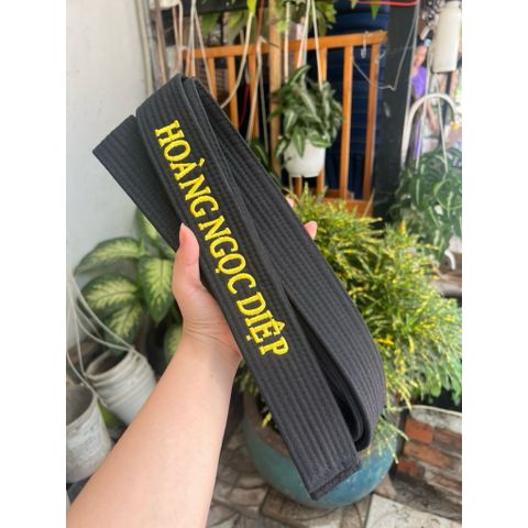 [ Thêu Tên 7-15 ngày ] Đai Đen Taekwondo Thêu Tên Theo Yêu Cầu Custom Đai