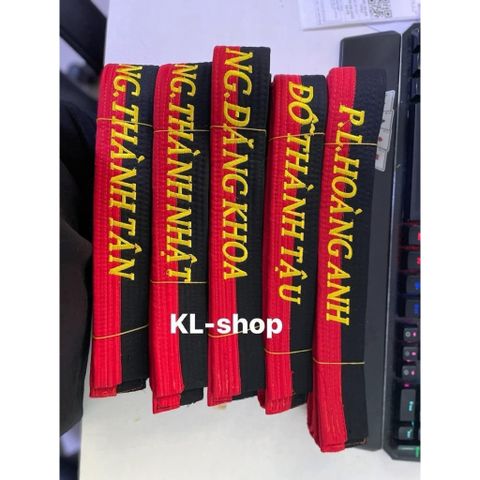 [ Thêu Tên 7-15 ngày ] Đai Đen Taekwondo Thêu Tên Theo Yêu Cầu Custom Đai