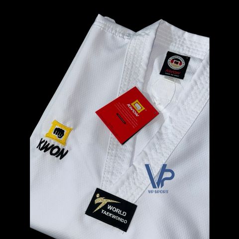 Kwon - Võ Phục Taekwondo Kwon Cổ Trắng Vải Gân Cao Cấp