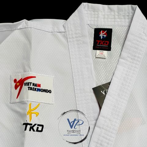 [ Tặng Đai Trắng ] Võ Phục Taekwondo Kim Cương Phong Trào Cho Người Bắt Đầu Logo K, thoáng mát, mềm nhẹ