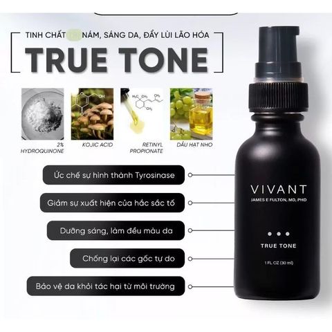 💗 Vivant Serum Truetone 2.0 Tinh Chất Dưỡng Sáng Da, Chống Lão Hóa, Giảm Thâm Nám, Tẩy Da Chết, Tăng Sinh Collagen