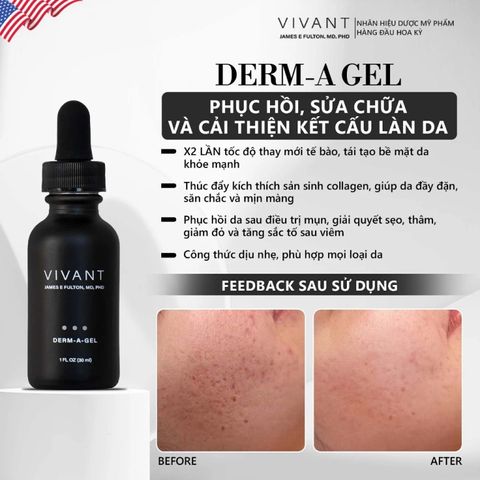 💗 Vivant Derm-A-Gel Serum Tinh Chất Chống Lão Hóa, Giảm Nếp Nhăn, Mờ Thâm Nám, Dưỡng Ẩm, Làm Đều Màu Da