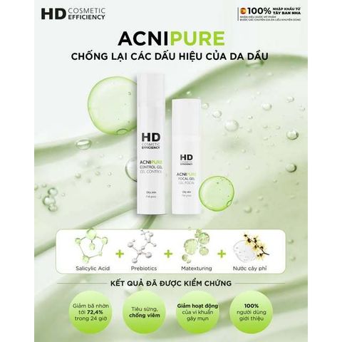 💗 HD Cosmetic Efficiency Acnipure Control Gel Kem Dưỡng Kiềm Dầu Nhờn, Giảm Mụn, Kháng Khuẩn, Phục Hồi Tái Tạo Da