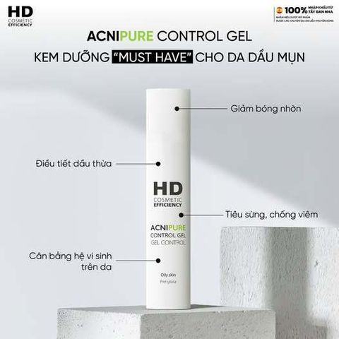 💗 HD Cosmetic Efficiency Acnipure Control Gel Kem Dưỡng Kiềm Dầu Nhờn, Giảm Mụn, Kháng Khuẩn, Phục Hồi Tái Tạo Da