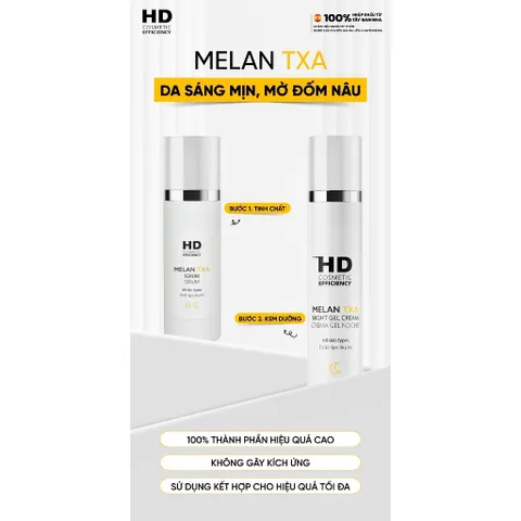 💗 HD Cosmetic Efficiency Melan TXA Night Gel Cream Kem Dưỡng Da Ban Đêm, Giảm Thâm, Dưỡng Ẩm, Phục Hồi Da