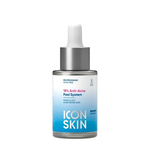 💗 Icon Skin Peel Da Giảm Mụn Chuyên Sâu Anti-Acne Smart Peel System 18% Trắng Sáng Đều Màu Da, Làm Mờ Thâm, Sáng Mịn Da