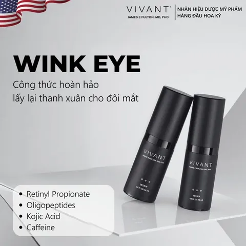 💗 Vivant Kem Dưỡng Mắt Wink Eye REJUVENATION CREAM Trẻ Hóa, Giảm Quầng Thâm, Chống Lão Hóa, Xóa Bọng Mắt, Giảm Nhăn