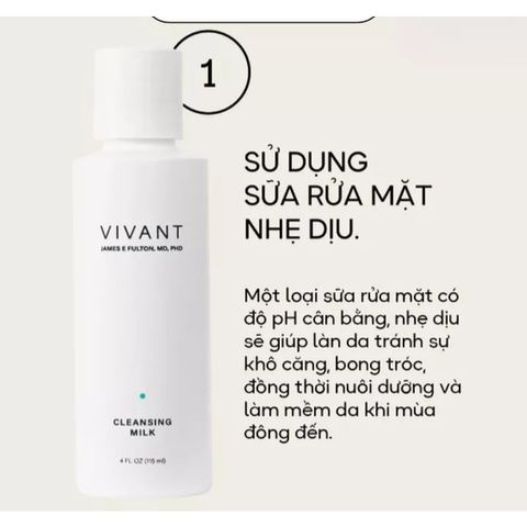 💗 Vivant Cleansing Milk Gentle Non Drying Cleanser Sữa Rửa Mặt Dưỡng Ẩm, Làm Dịu Da, Chống Oxy Hóa, Giảm Mụn