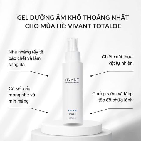 💗 Vivant Totaloe Calming & Hydrating Gel Kem Dưỡng Ẩm Phục Hồi Tái Tạo Làm Dịu Da, Chống Oxy Hóa, Giảm Kích Ứng