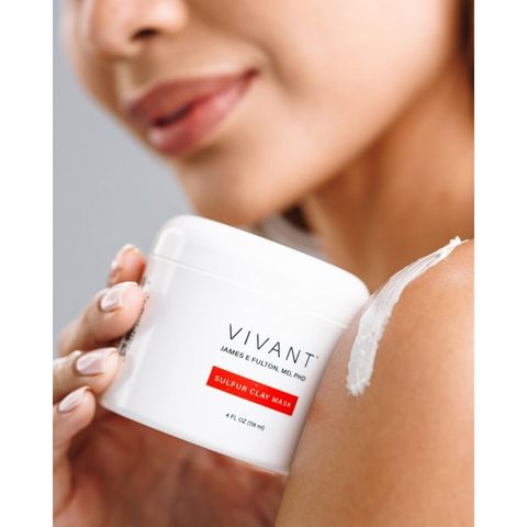 💗 Vivant Mặt Nạ Đất Sét Sulfur Clay Mask Giảm Mụn, Thải Độc Detox Da, Làm Sạch Sâu, Giảm Dầu Nhờn, Tái Tạo Da