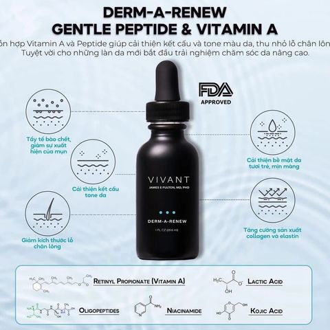 💗 Vivant Derm A Renew Serum Niacinamide Tinh Chất Kiềm Dầu Ngừa Mụn, Phục Hồi, Tái Tạo, Làm Sáng Da, Chống Lão Hóa