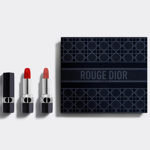 (Auth 100%) Set Son Dior Rouge Dior Duo Collection - Son Màu 999 Velvet và Satin 000 Lip Balm Chính Hãng, Quà Tặng Sang Trọng cho Phái Đẹp 732080