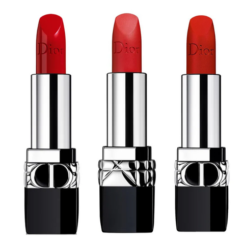  Set Son Dior Rouge Dior Lipstick 999 Satin, Matte, Velvet - Bộ 3 Màu Son Cao Cấp 3.5g, Thời Thượng và Dưỡng Ẩm Môi