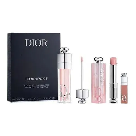  Set Son Dưỡng Dior Addict Natural Glow 3 Món - Son Dưỡng Cao Cấp, Độ Ẩm Tốt, Màu Sắc Tự Nhiên, Đẹp Mềm Mại
