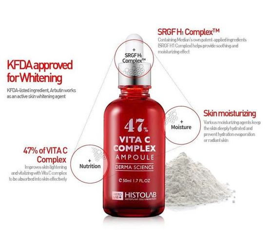 Tinh chất dưỡng trắng da Histolab Vita C complex ampoule 47% 50ml nhập khẩu chính hãng
