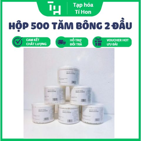 Hộp 500 Cái Tăm Bông 2 Đầu hàng nặng (TH242)