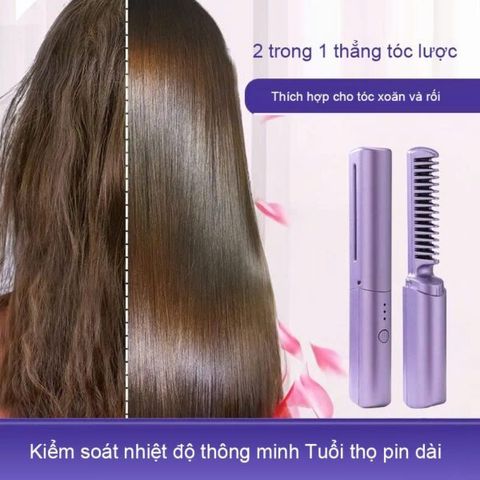 Máy uốn tóc mini không dây, lược chải tóc thẳng (TH244)