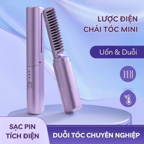 Máy uốn tóc mini không dây, lược chải tóc thẳng (TH244)