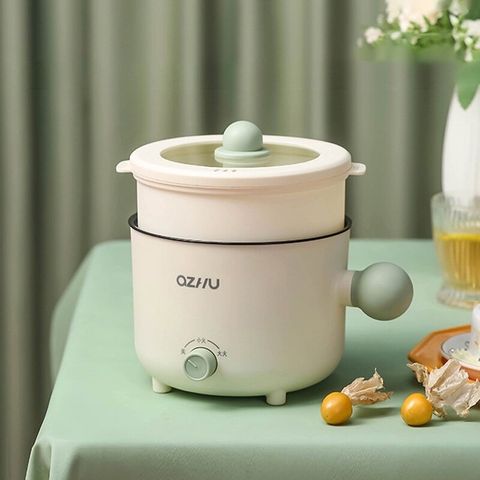 Nồi lẩu điện mini OZHU có lồng hấp cao cấp (TH252)
