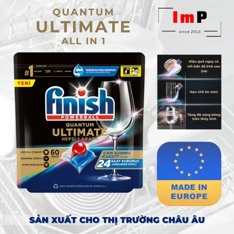 Viên rửa bát FINISH QUANTUM -ULTIMATE PLUS All In One hoàn toàn mới - Mẫu mới  - ImP