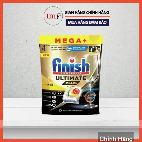 Viên rửa bát FINISH QUANTUM -ULTIMATE PLUS All In One hoàn toàn mới - Mẫu mới  - ImP