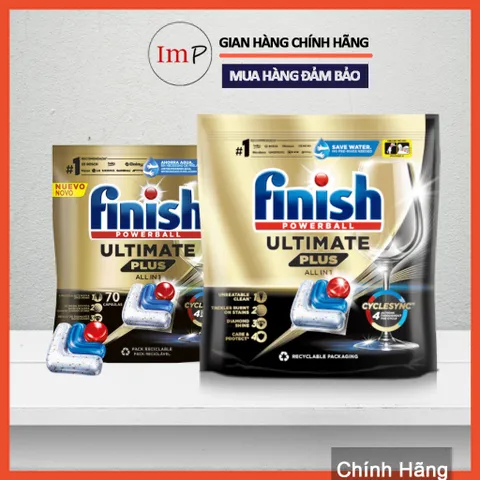Viên rửa bát FINISH QUANTUM -ULTIMATE PLUS All In One hoàn toàn mới - Mẫu mới  - ImP