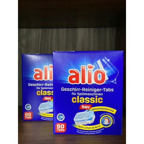 Viên bột rửa bát Alio - Power Force - Tẩy sạch ít mùi - Muối và Nước làm bóng - Nội địa Đức  - ImP