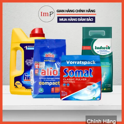 Bột rửa cho máy rửa bát Somat (Hoặc bột Alio, Ludwik, Finish) - Hàng nhập khẩu Châu Âu - Chuyên dùng cho máy rửa chénát