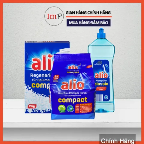 Combo Bột rửa + Muối làm mềm + Nước làm bóng ALIO (POWER FORCE) dành cho máy rửa chén bát - ImP