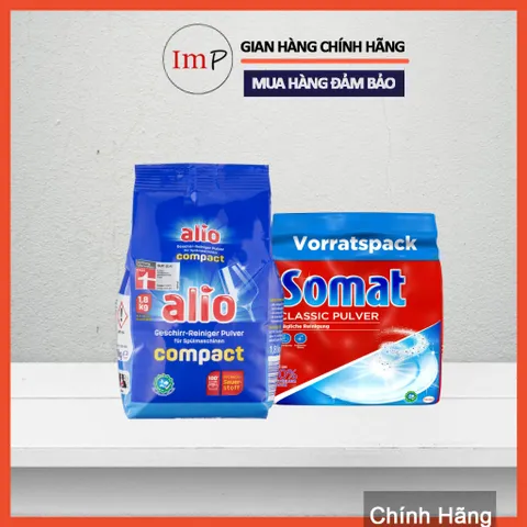Bột rửa cho máy rửa bát Somat (Hoặc bột Alio, Ludwik, Finish) - Hàng nhập khẩu Châu Âu - Chuyên dùng cho máy rửa chénát