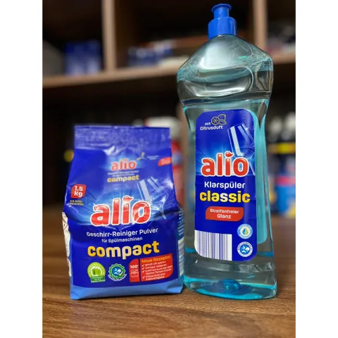 Combo Bột rửa + Muối làm mềm + Nước làm bóng ALIO (POWER FORCE) dành cho máy rửa chén bát - ImP