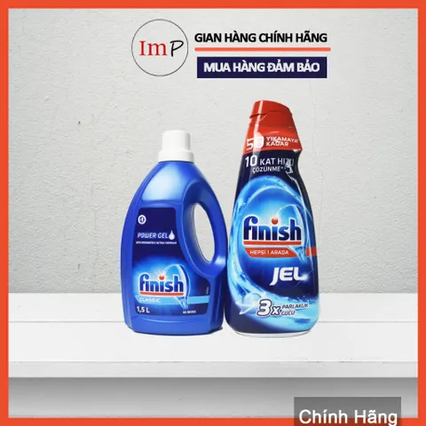 Gel rửa bát Finish Classic 1500ml - Gel rửa chén Finish All in One Max 1000ml  - ImP