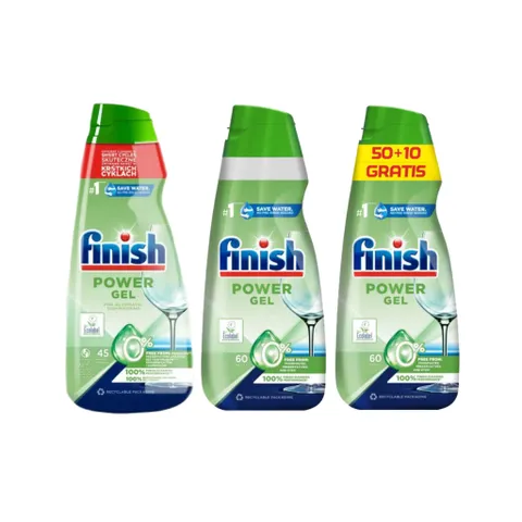 Combo Gel rửa bát Finish Eco 0% và nước làm bóng Finish Eco 0% (Bộ Gel rửa bát hữu cơ)  - ImP